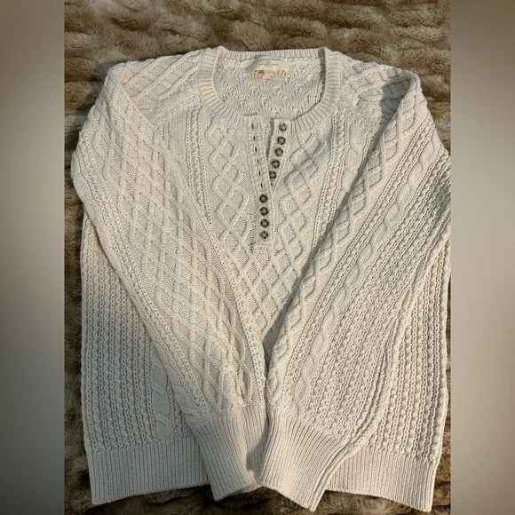 Sezane White Cable Knit Sweater - Picture 4 of 5